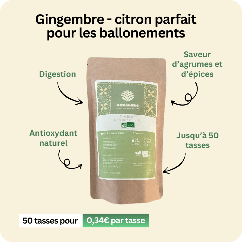 Thé Blanc Vrac Gingembre Citron Bio